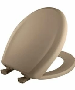 Best Pirce ⭐ Bemis Round Closed Front Toilet Seat with Cover in Sand 💯