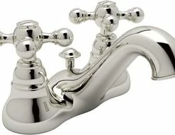 Best deal 🎉 ROHL® Arcana Bathroom Sink Faucet with Double Cross Handle in Polished Nickel 🎉