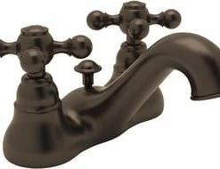 Outlet 😉 ROHL® Country Bath Bathroom Sink Faucet with Double Cross Handle in Tuscan Brass 😉
