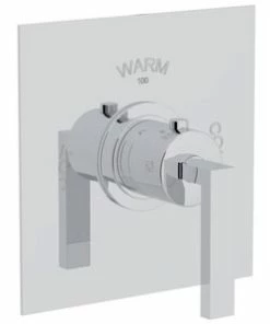 Hot Sale ✔️ ROHL® Wave™ 2 gpm Wall Mount Thermostatic Valve Trim with Single Metal Lever Handle for 1005N Thermostatic Rough Valve in Polished Chrome ✔️