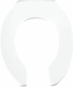 Budget 🛒 Bemis Round Open Front Toilet Seat in White ❤️